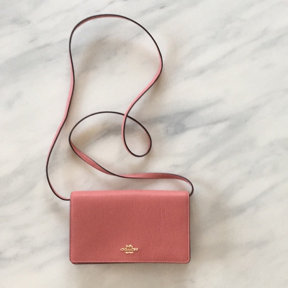 Rose Petal Coach Hayden Foldover Crossbody Clutch - Picture 1 of 2